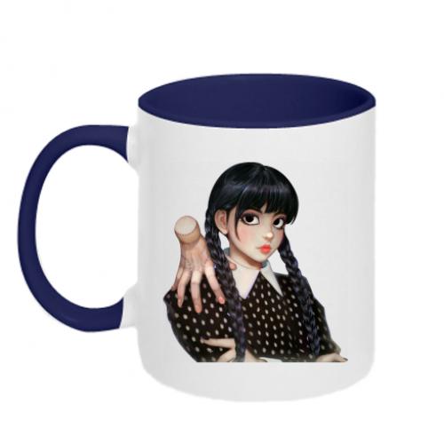 Чашка керамічна двоколірна Венздей та Річ 320 мл Синій/Білий (12582885-19-180579) Чашка керамічна двоколірна Венздей та Річ 320 мл Синій/Білий (12582885-19-180579)