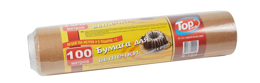Пергамент Topack силиконизированный 0,29х100 м Коричневый (1-010206)