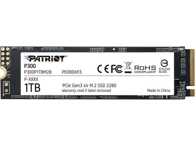 Накопичувач SSD M.2 Patriot P300 1TB NVMe 2280 PCIe 3.0x4 3D NAND TLC (P300P1TBM28)