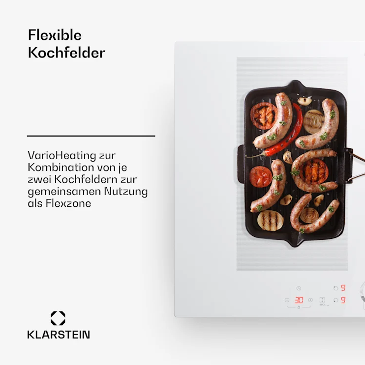 Индукционная плита Klarstein Delicatessa 70 Flex Варочная панель для кухни 7000 Вт (10045604) - фото 4 Индукционная плита Klarstein Delicatessa 70 Flex Варочная панель для кухни 7000 Вт (10045604) - фото 4