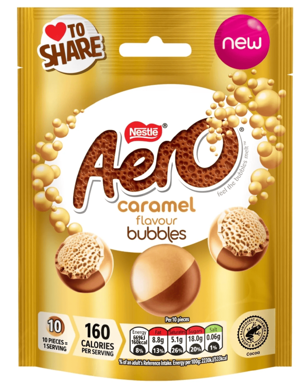 Конфеты шоколадные Aero Bubbles Caramel Flavoured Chocolate 92 г (3029750503)