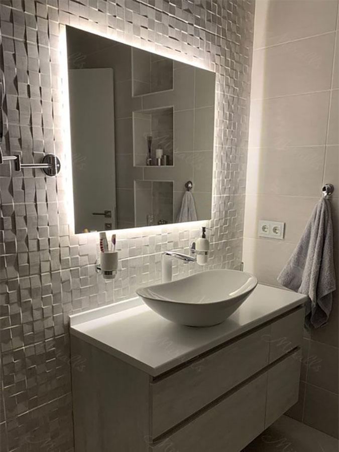 Зеркало с подсветкой Квадрат M 80х80 см (10009M-8080stW)