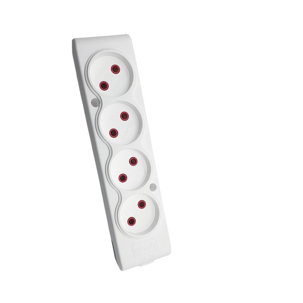 Колодка для удлинителя ТЕССО 4 поста без заземления Белый (102 400 00) Колодка для удлинителя ТЕССО 4 поста без заземления Белый (102 400 00)