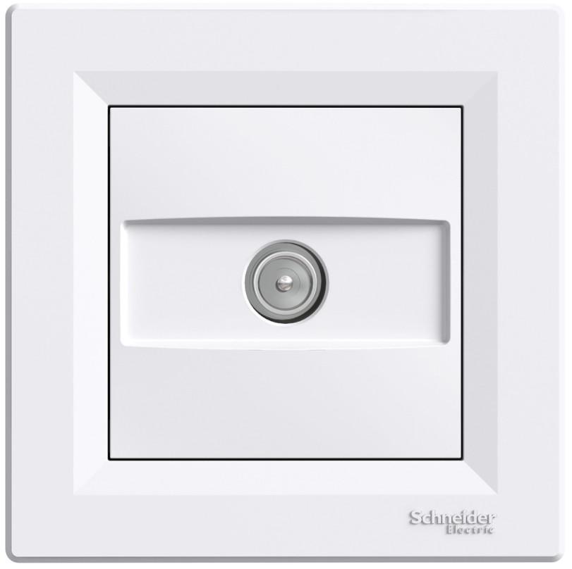 Розетка проходная Schneider Electric Asfora ABS TV 8dB с рамкой Белый (EPH3200321)