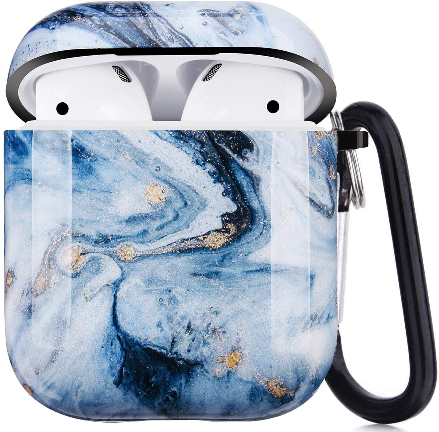 Дизайнерский чехол для Apple AirPods 1/2 Бирюзовый мрамор (557)