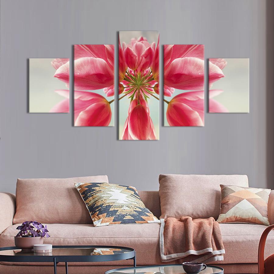 Картина на холсте Хрупкая лилия розового цвета 162x80 см (1008-52)