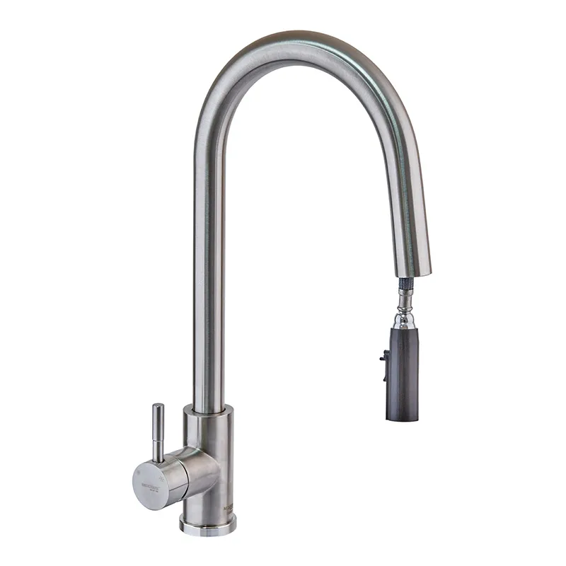 Змішувач для кухні з прихованою висувною лійкою MIXXUS LUX-014 Hidden з нержавіючої сталі (MI6231)