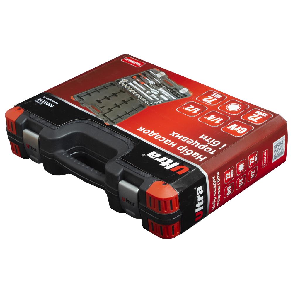 Набір насадок торцевих і біт Ultra Taiwan CrV 1/4" 1/2" 72 шт. (6003112) - фото 5