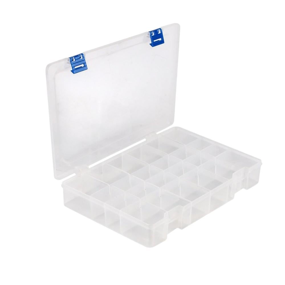 Коробка для снастей пластиковая Stenson R95624 24 ячейки полупрозрачные 27,5х18,5х4,5 см Белый с синим (eb14e644)