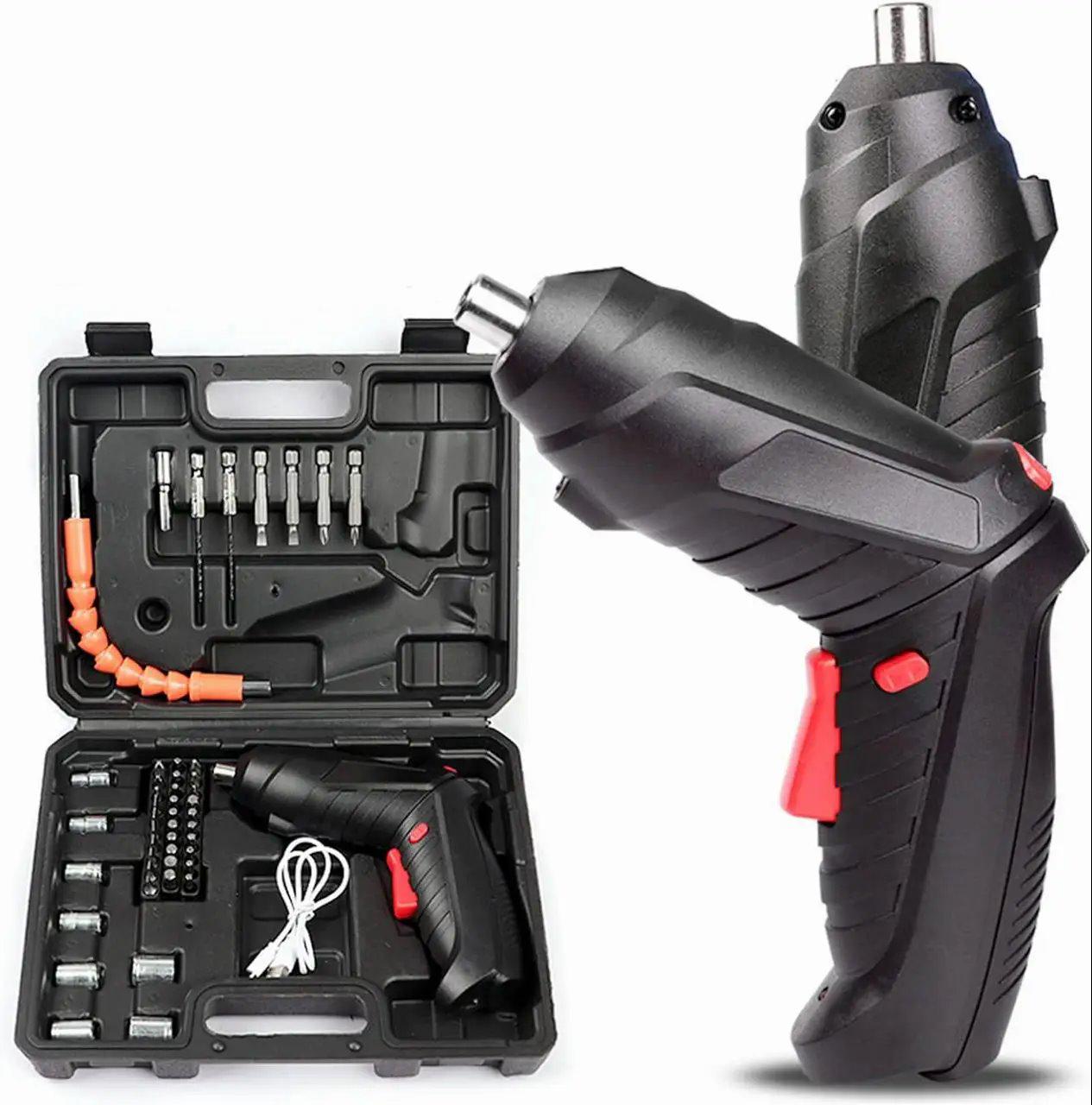 Шуруповерт акумуляторний поворотний з насадками 47 в 1 USB у пластиковій валізі - фото 7 Шуруповерт акумуляторний поворотний з насадками 47 в 1 USB у пластиковій валізі - фото 7