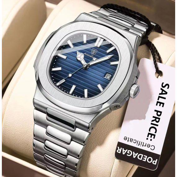 Наручний годинник чоловічий Poedagar Nautilus синій циферблат Сріблястий (wt0527) - фото 2