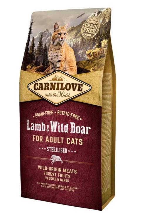 Сухий корм для стерилізованих котів Carnilove Cat Lamb & Wild Boar - Sterilised зі смаком ягня та кабана 6 кг (7388744)