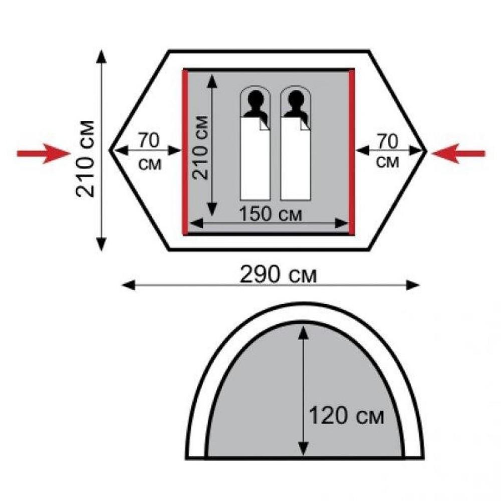 Палатка Tramp Nishe 2 V2 (TRT-053) - фото 2