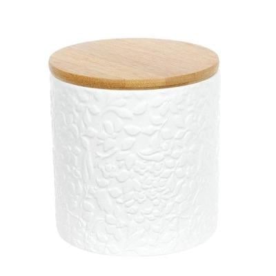 Банка керамическая Жасмин с бамбуковой крышкой 0,55 л (31834)