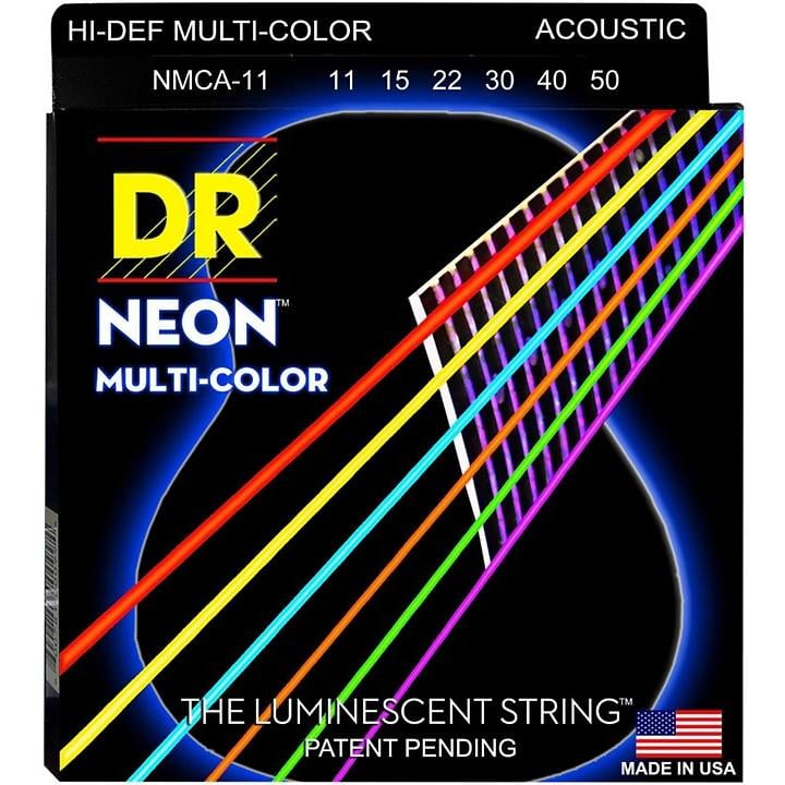 Струны DR Strings Hi-Def NEON Multi-Color 11-50 Medium Light (496)