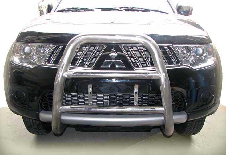 Кенгурятник WT018 CAN для Mitsubishi L200 2006-2015 гг. нержавеющая сталь Хром