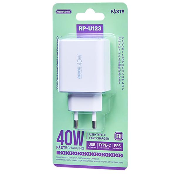 Зарядное устройство Remax RP-U123 Kiddy Series GaN 40Вт 1A+2C EC White - фото 2 Зарядное устройство Remax RP-U123 Kiddy Series GaN 40Вт 1A+2C EC White - фото 2