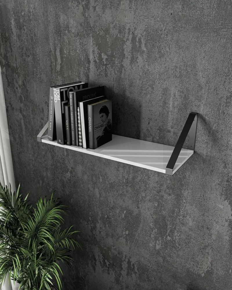 Полка XT28 настенная для книг и декора | стиль Лофт 800х290х210 мм ДСП 16 мм Белый/Черный (20364789)