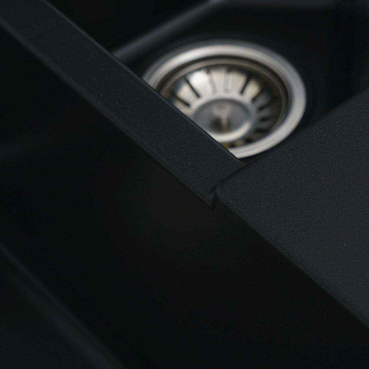 Мойка для кухни гранитная Platinum 9950 PANDORA Черный матовый (9950-21) - фото 4 Мойка для кухни гранитная Platinum 9950 PANDORA Черный матовый (9950-21) - фото 4