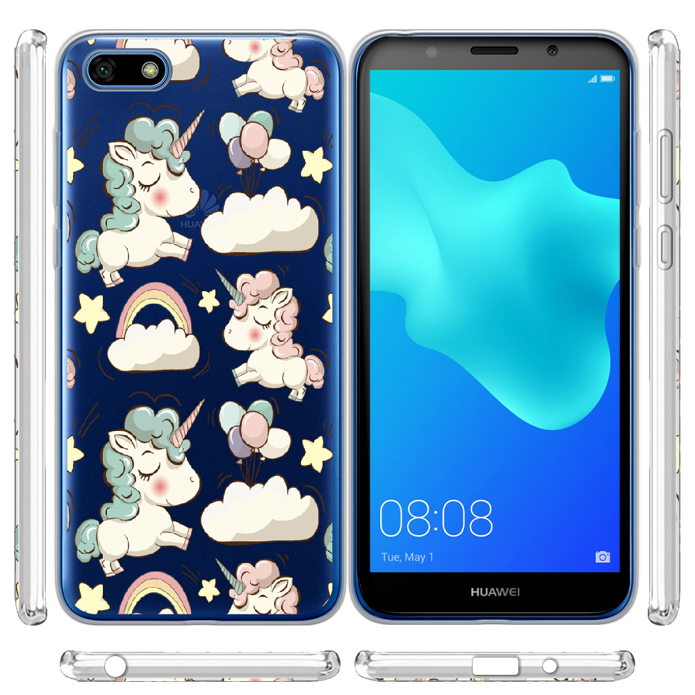 Чехол BoxFace Huawei Y5 2018 Unicorns Прозрачный силикон (33370-cc2-33370) - фото 3