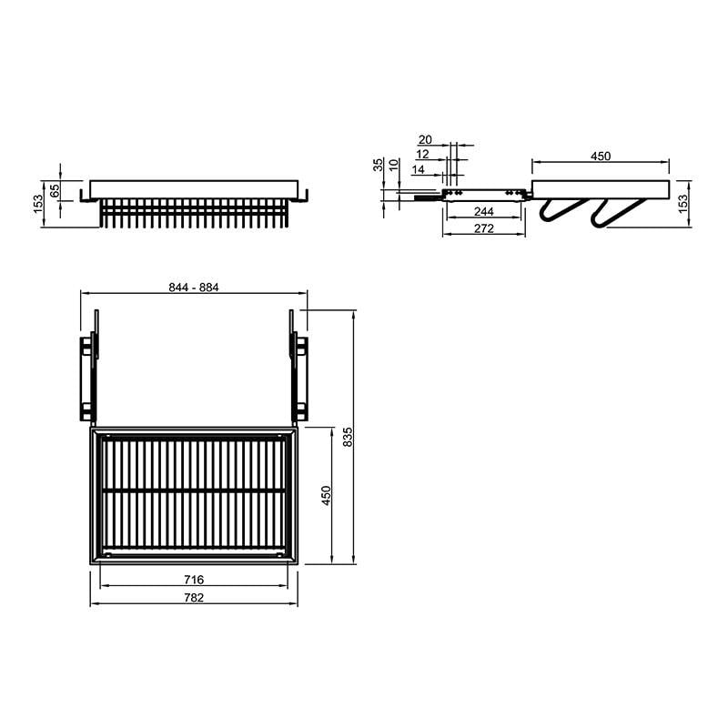 Полиця для взуття Muller ONYX центральна 861-895 мм (62820) - фото 7 Полиця для взуття Muller ONYX центральна 861-895 мм (62820) - фото 7
