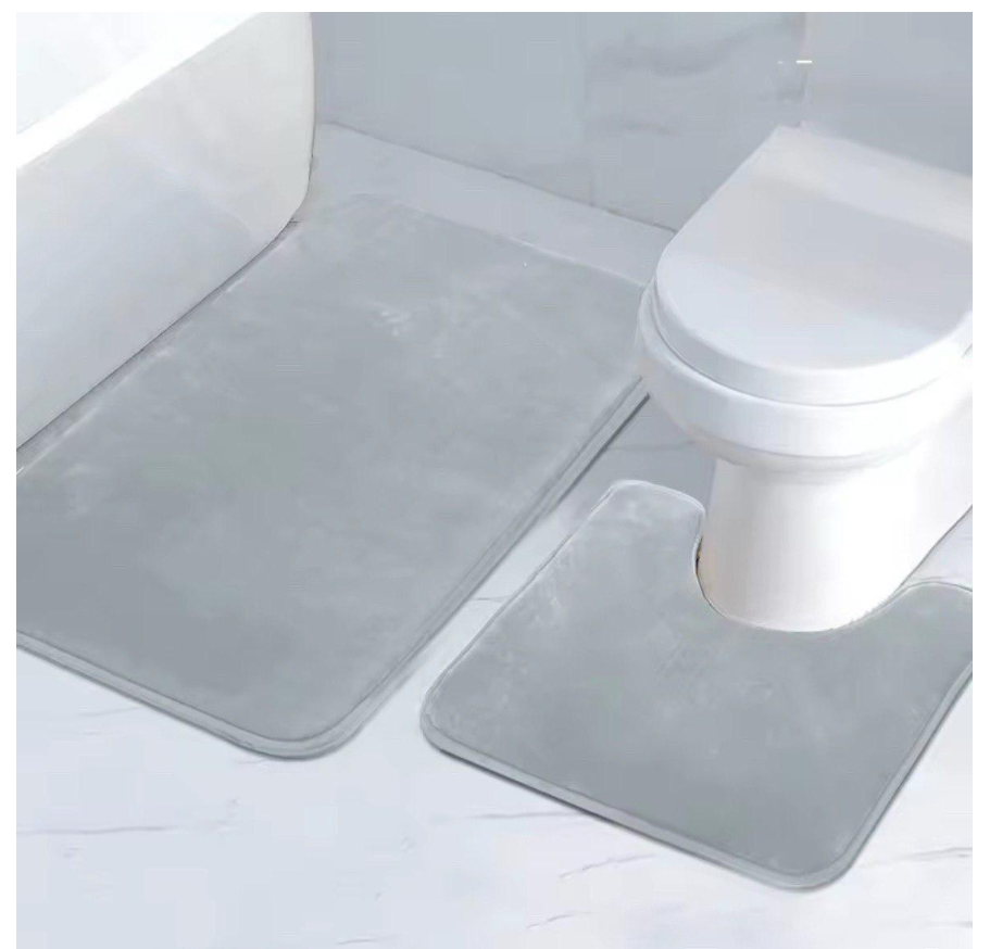 Набор ковриков в ванную и туалет Smooth Premium Memory Foam 2в1 80х50/60х50 см Серый (NK2in1Smooth0002) Набор ковриков в ванную и туалет Smooth Premium Memory Foam 2в1 80х50/60х50 см Серый (NK2in1Smooth0002)