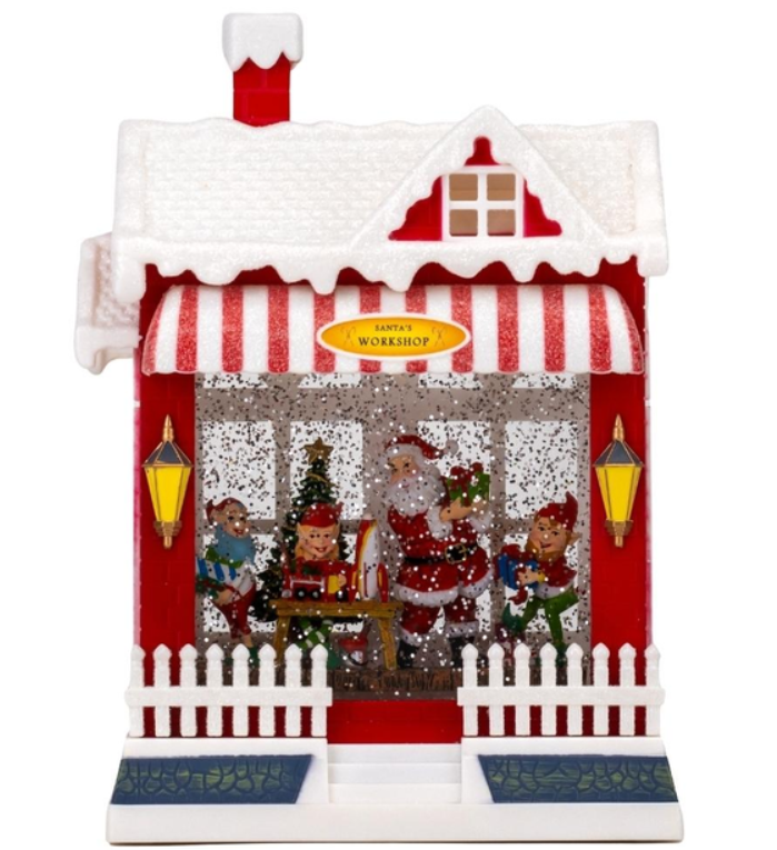 Новогодний ночник с музыкой и эффектом снега XMAS WDL-24058 Рождественский магазин 25 см (PH00993)