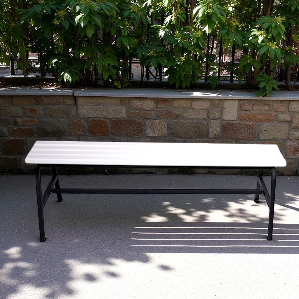 Лавка садова ТОБІ ШО без спинки для дачі/парку 1503х450х650 мм Біло-чорний - фото 3 Лавка садова ТОБІ ШО без спинки для дачі/парку 1503х450х650 мм Біло-чорний - фото 3
