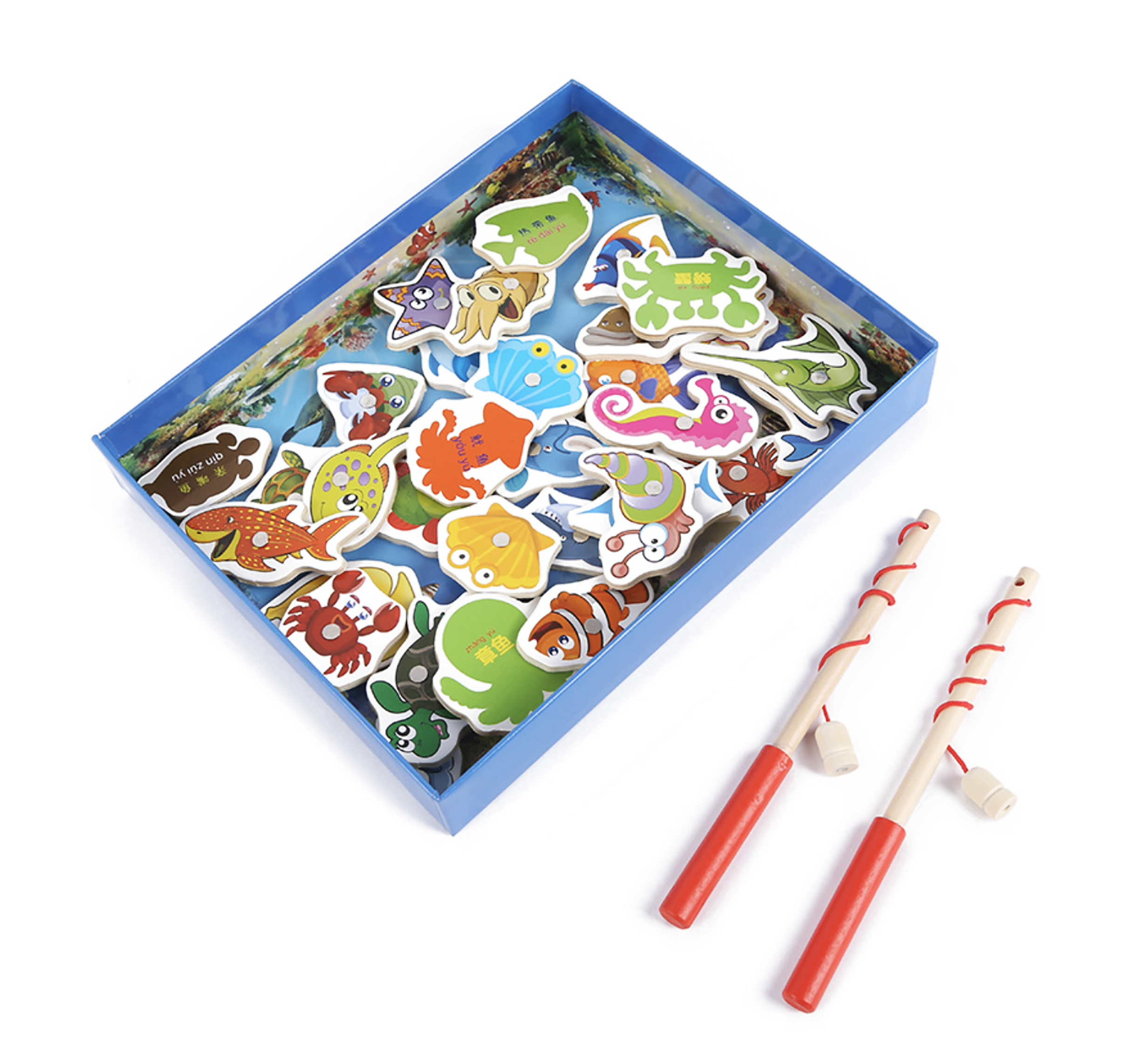 Іграшка дерев'яна Limo Toy MD 2233 Рибалка магнітна 26,5х21,5х4,5 см (SunR14316)