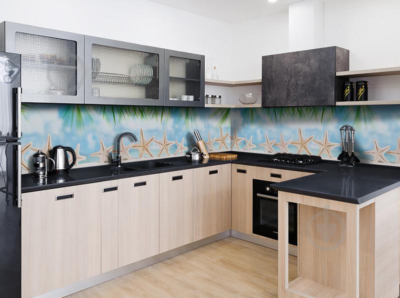 Наклейка виниловая кухонный фартук  Zatarga  "Морские звезды 02"  600х2500 мм