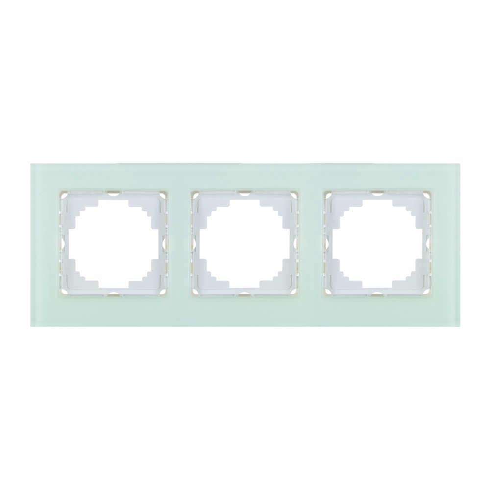 Рамка трехместная Nilson Alegra Белое стекло (25WH0093)