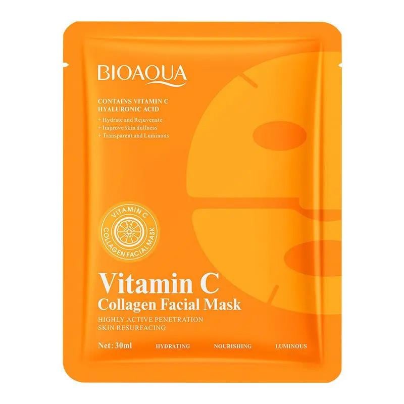 Маска-патч на все лицо гидрогелевая Bioaqua Vitamin C Collagen Facial Mask с витамином C 30 мл (38310147)