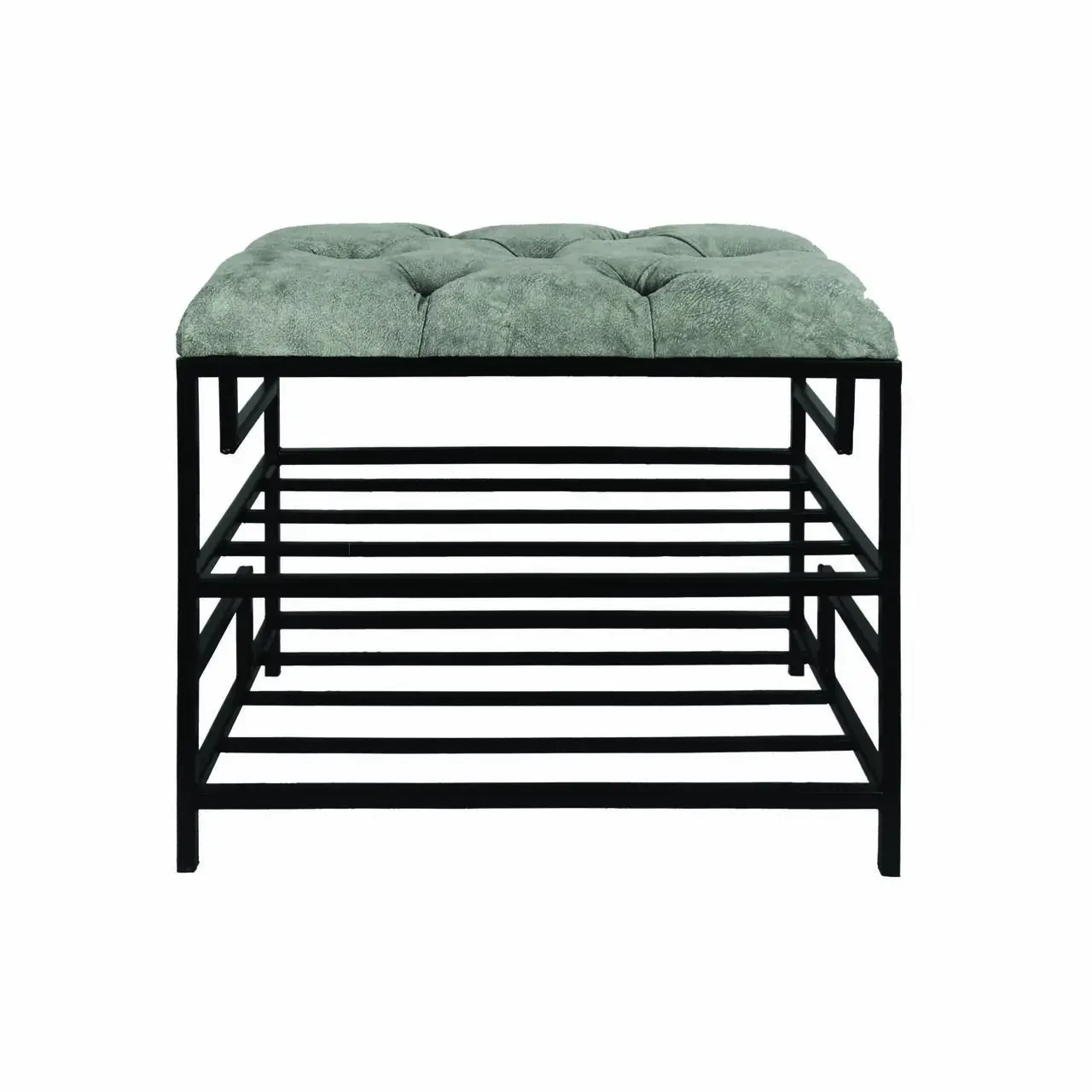 Банкетка мягкая Хатинка лофт с 2 коваными полками 750 мм (CNT00011953)