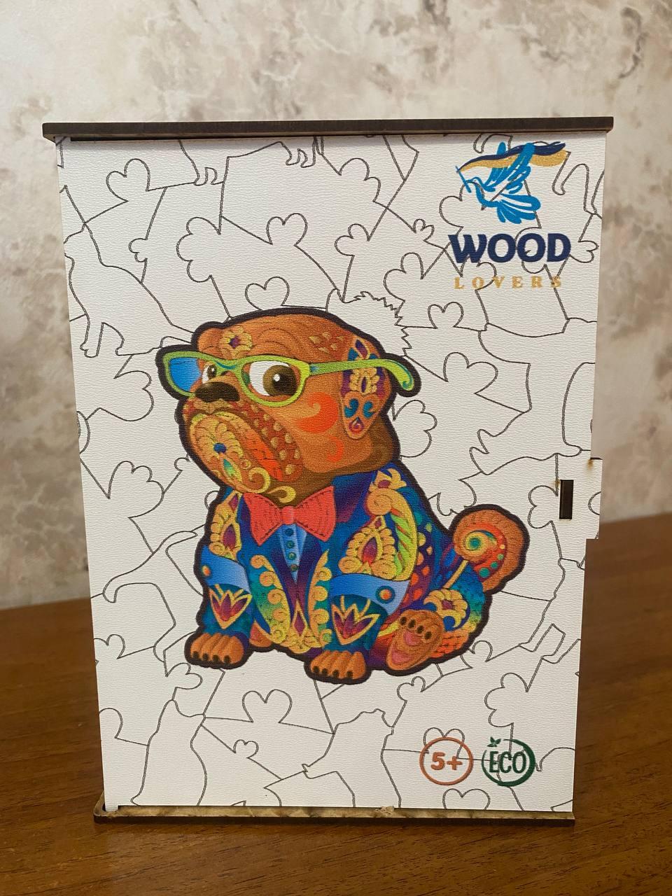 Пазл развивающий детский деревянный Woodgood Мопс А4 Пазл развивающий детский деревянный Woodgood Мопс А4