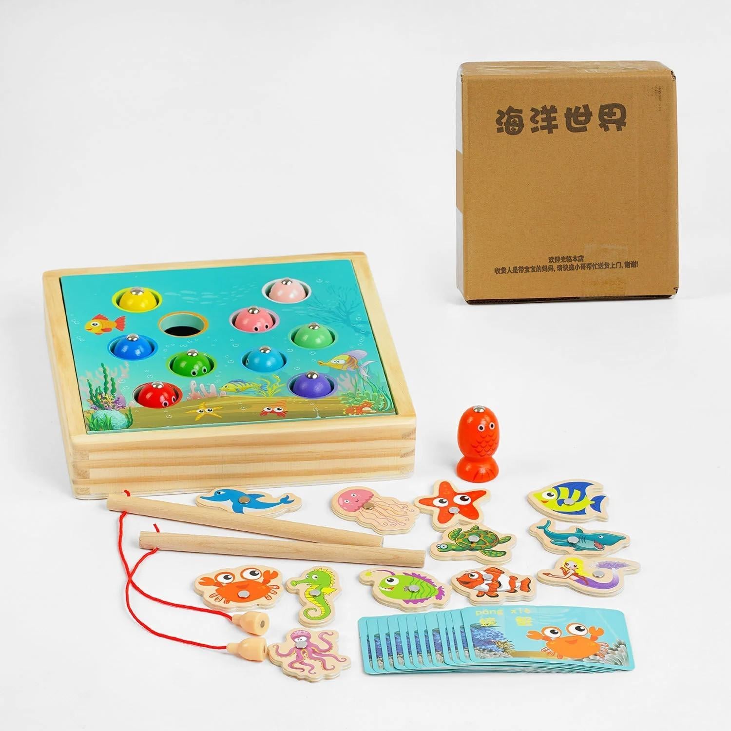 Игрушка для малышей C-57597/40 Рыбалка магнитная/игровые карты в коробке (23451331)