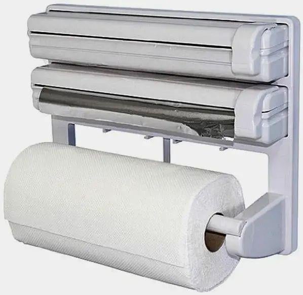 Кухонный держатель для пленок фольги и полотенец Kitchen Roll Triple Paper dispenser 37,5х18х6,5 см (opt-20612)