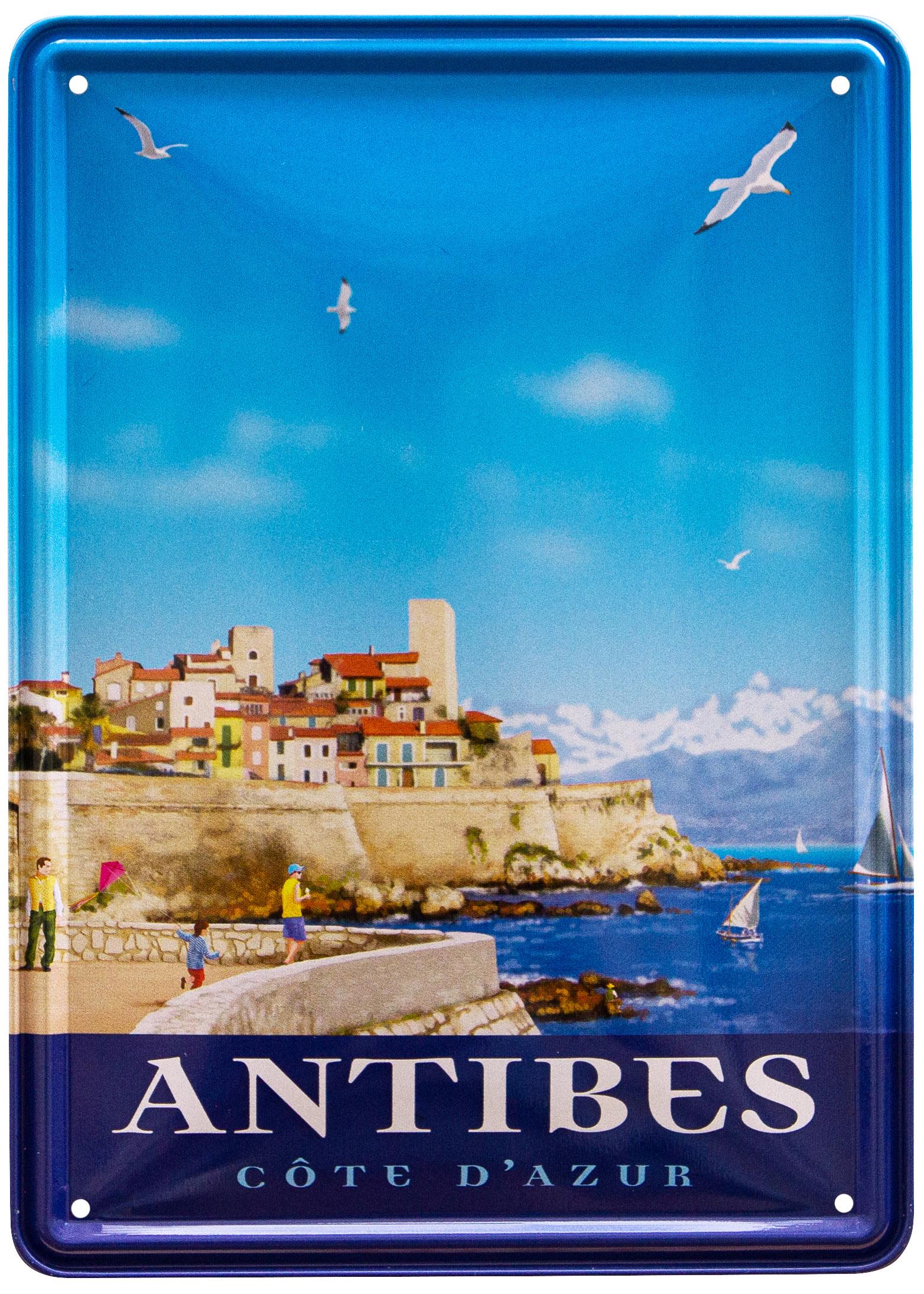 Табличка металлическая Лазурный Берег Антиб/Côte d'Azur Antibes 15x21 см