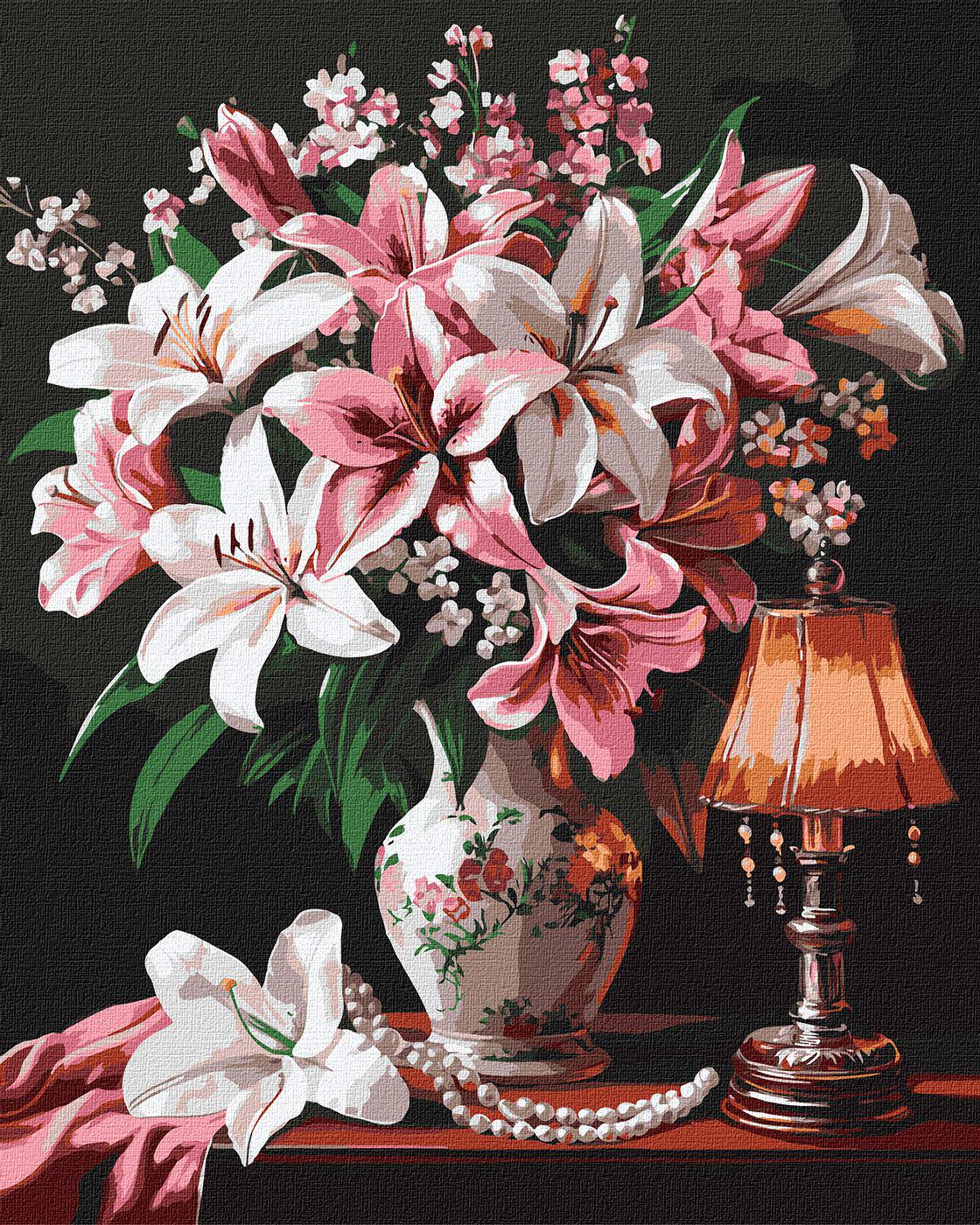 Набір для розпису по номерах Ideyka Витончені лілії 40x50 см (MTT-194028)