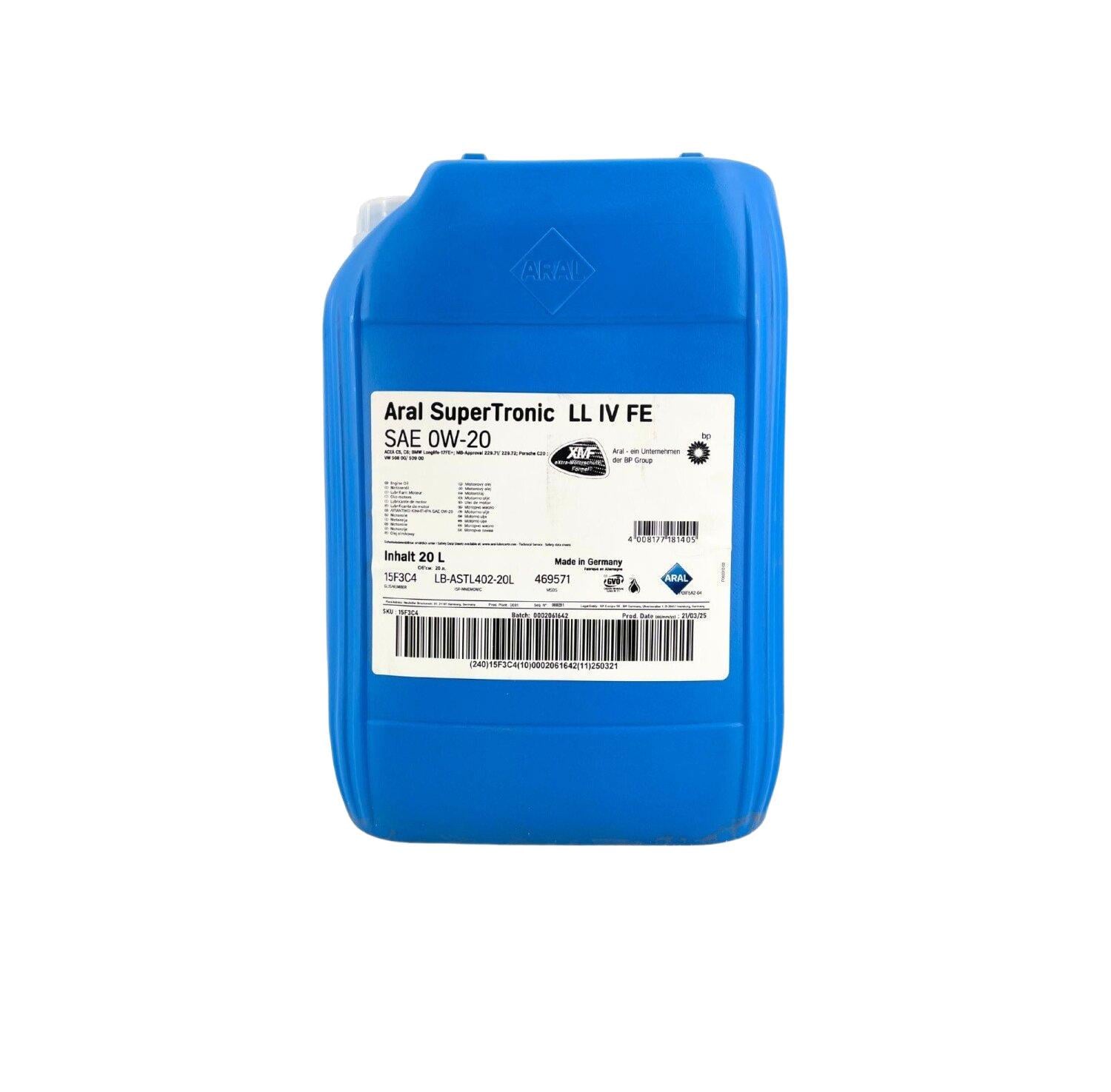 Моторна олива ARAL SuperTronic LL IV FE 0W-20 20 л (15F3C4)