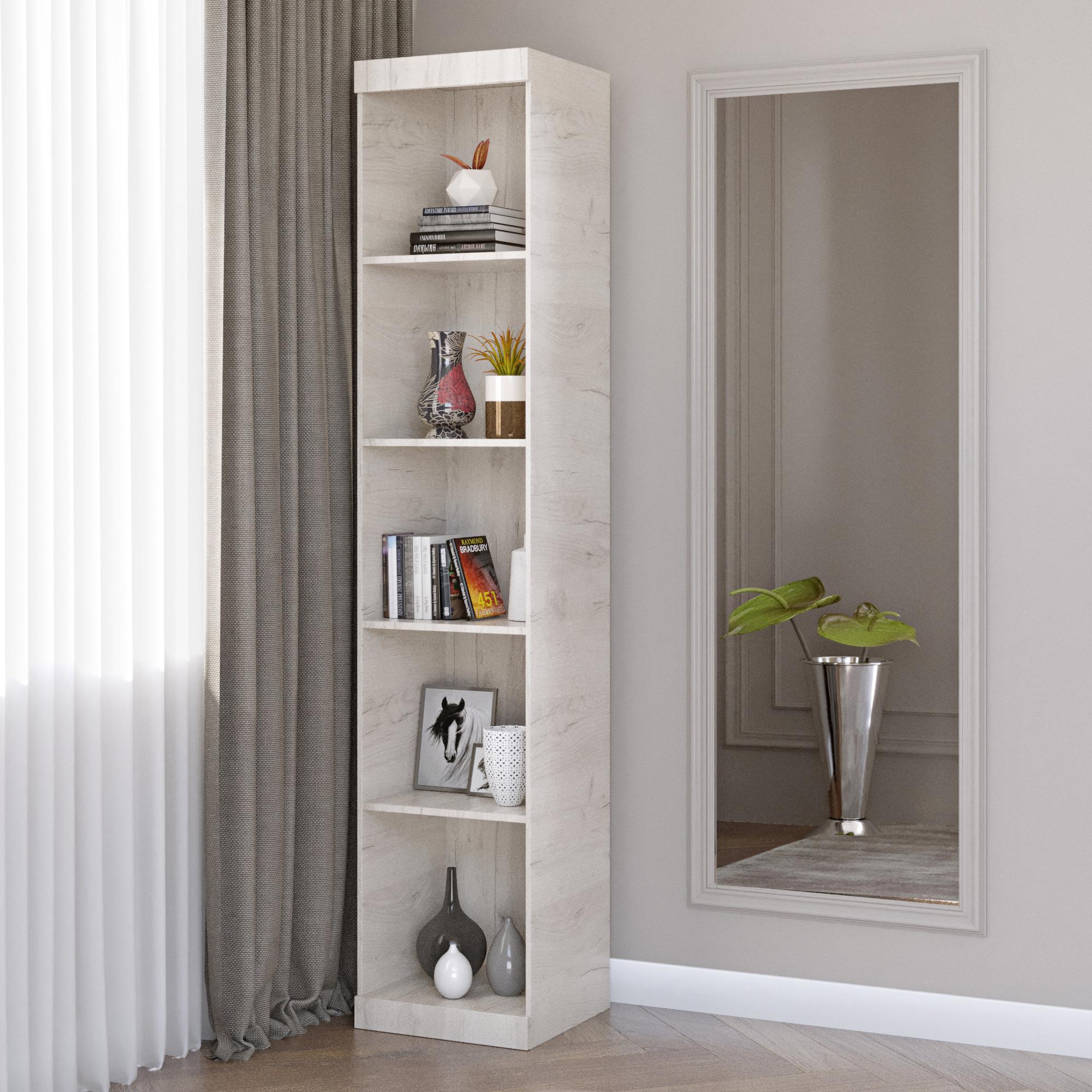 Шкаф-пенал открытый Эверест Соната 205х40х38 см Дуб крафт белый (DTM-2689) - фото 2