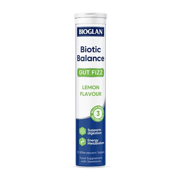 Пробиотики Bioglan Biotic Balance Gut Fizz 3 млрд. бактерий с кальцием 20 табл. Лимон