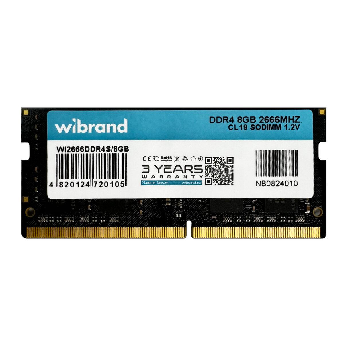 Оперативная память Wibrand DDR4 8 Гб 2666 МГц CL19 SODIMM (WI2666DDR4S/8GB) - фото 2