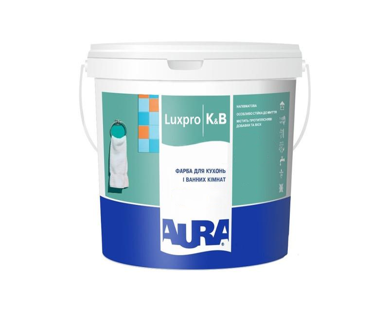 Фарба акрилатна для вологих приміщень Aura LUX PRO K&B 5 л антисептична Білий В1 (1777537464)