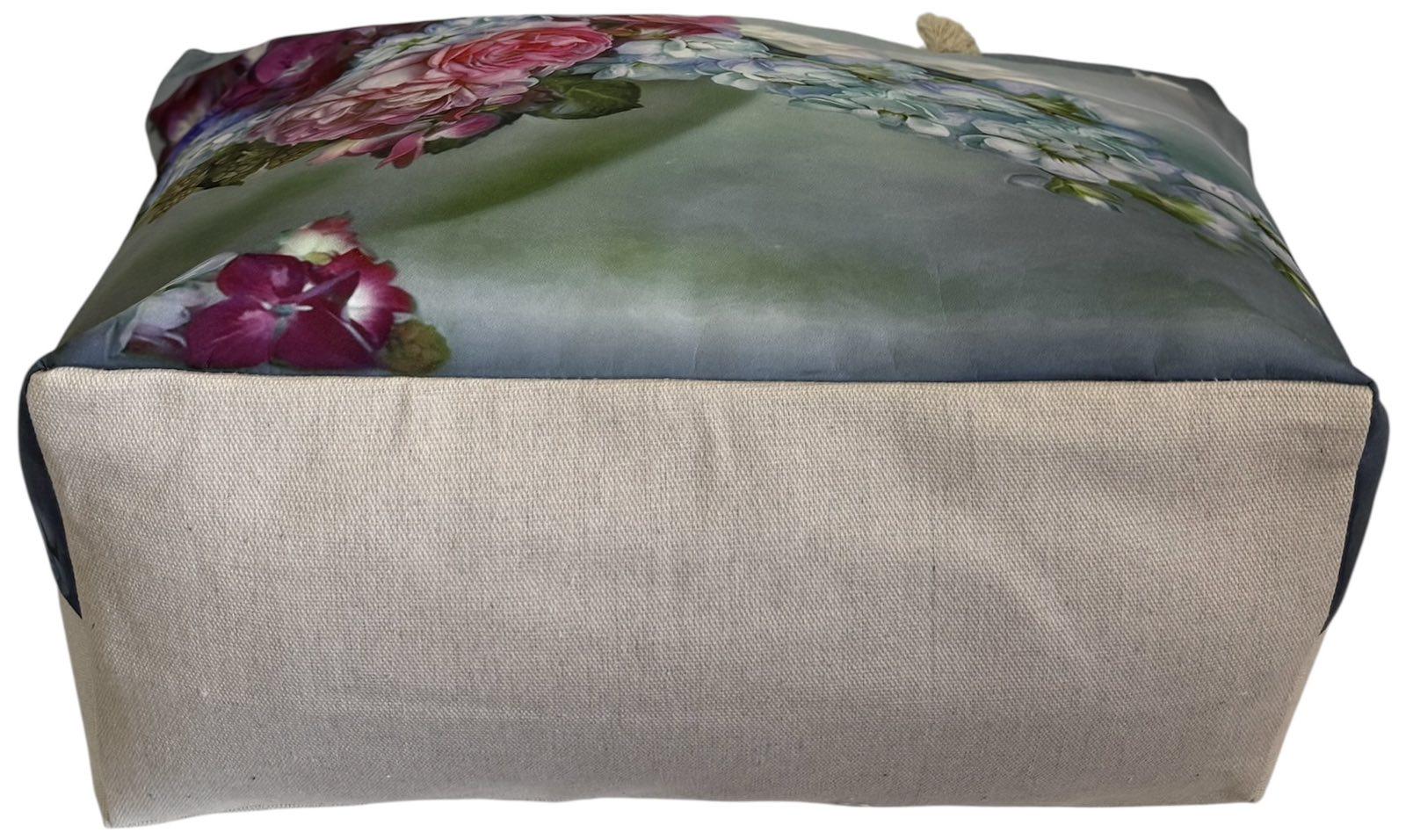 Сумка пляжна жіноча з тканини на блискавці Бежево-зелений (2550) - фото 4