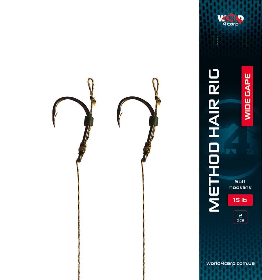 Поводок W4C с волосом Method Hair Rig крючок Wide gape №10 - фото 2
