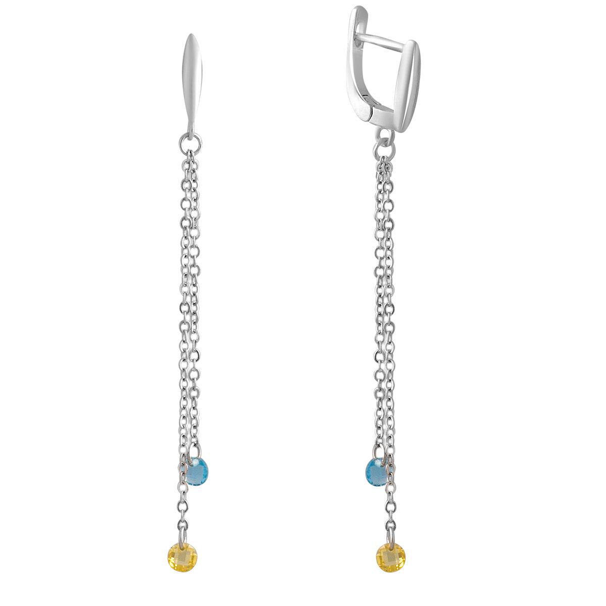 Серьги серебряные с фианитами (2133674)