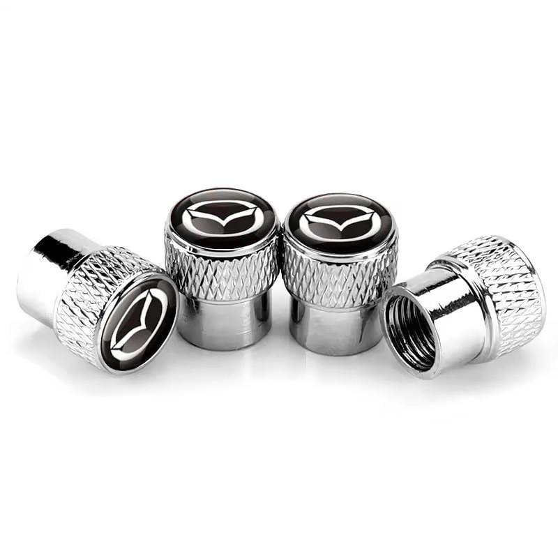 Набор защитных колпачков на ниппель SUNROZ Caps для Мазда Rif Metal Silver Mazda 4 шт. (A67764)