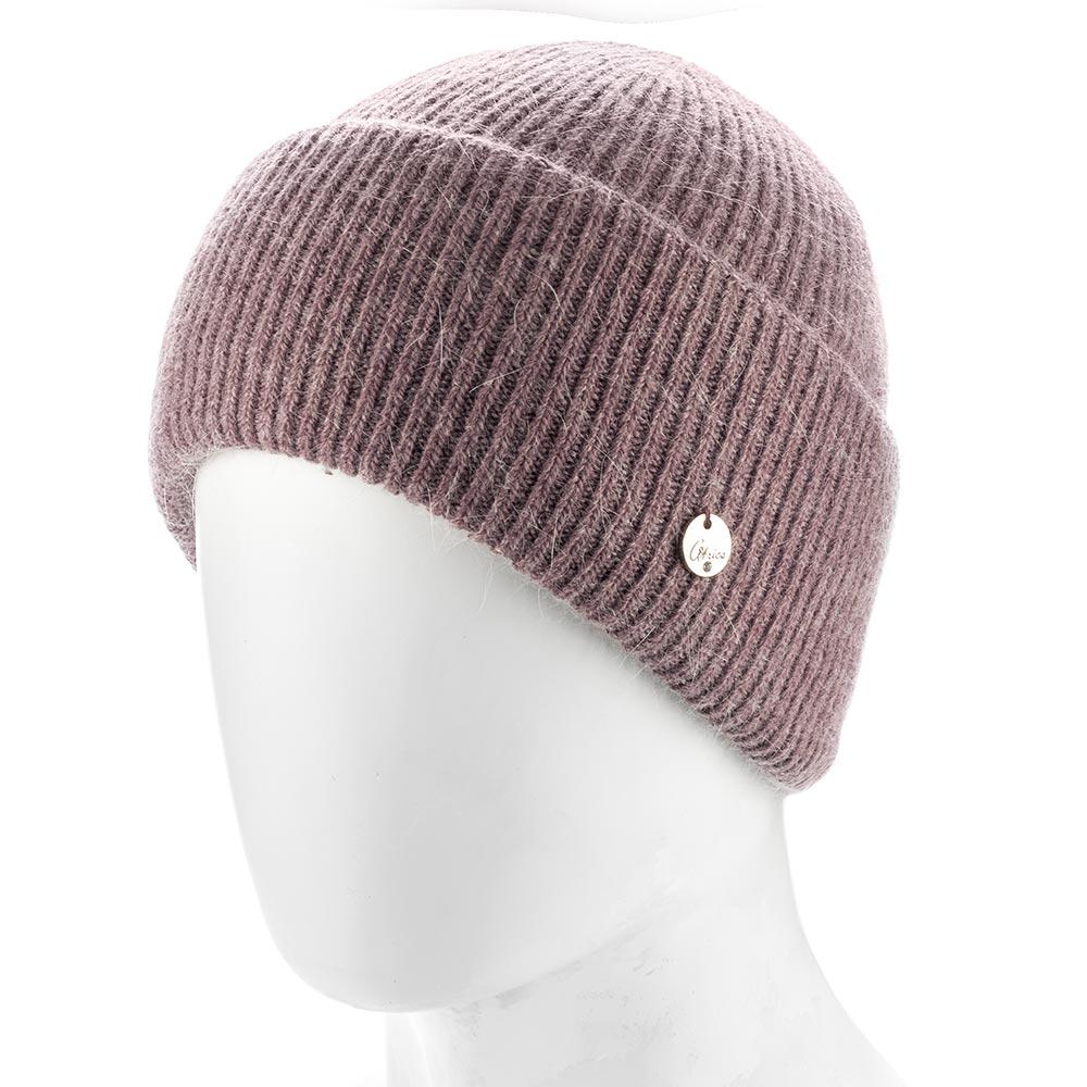 Шапка жіноча ангорова зимова Atrics WH894 в дрібний рубчик з подвійним відворотом утеплена флісом Бузковий - фото 1 Шапка жіноча ангорова зимова Atrics WH894 в дрібний рубчик з подвійним відворотом утеплена флісом Бузковий - фото 1