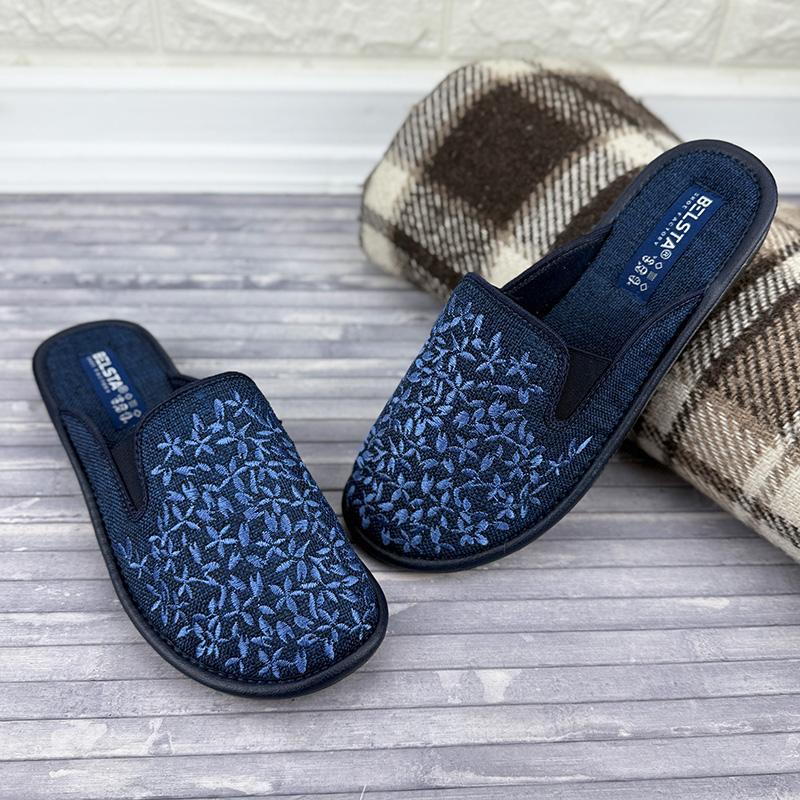 Тапочки кімнатні жіночі Е-001-80-1 p. 38 24 см Синій (107681108)