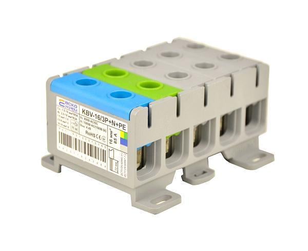 Клемма вводная силовая АСКО KBV 1,5-16 мм.кв 85А 5-5 800V AC (A0130010165)